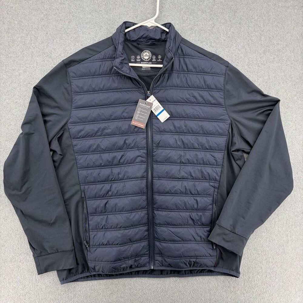Flag & Anthem Madeflex Hybrid Puffer Jacket Mens XL Navy NWT Performance - Picture 5 of 8